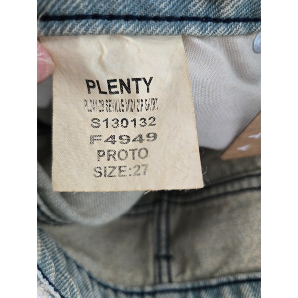 Plenty Jeans Midi Skirt Open Up Front W Sz 27 Y2K Grunge Preppy Bohemiem - Picture 13 of 14